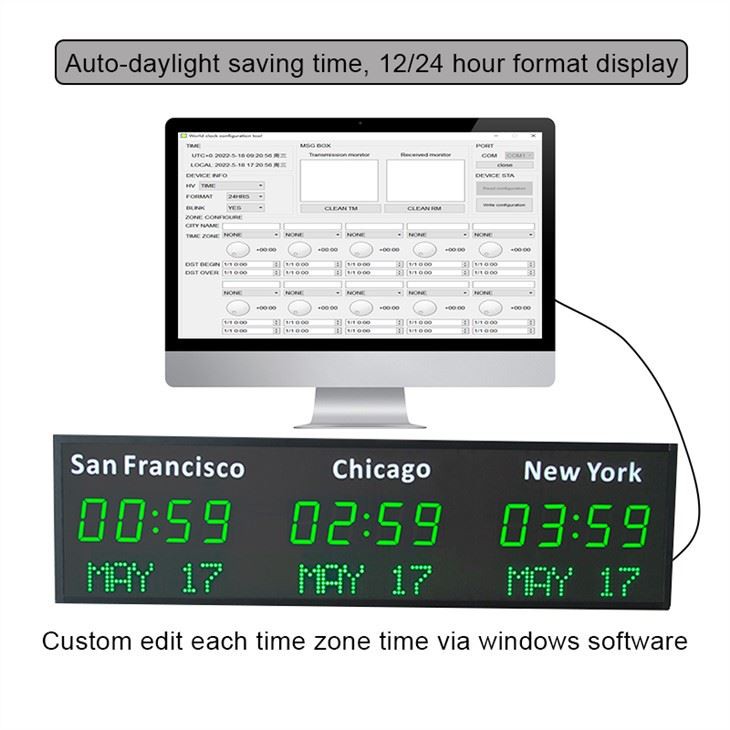 led world wall clock for airport