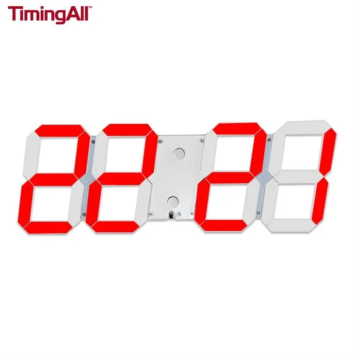Arloġġ tal-ħajt diġitali LED 3D aħmar